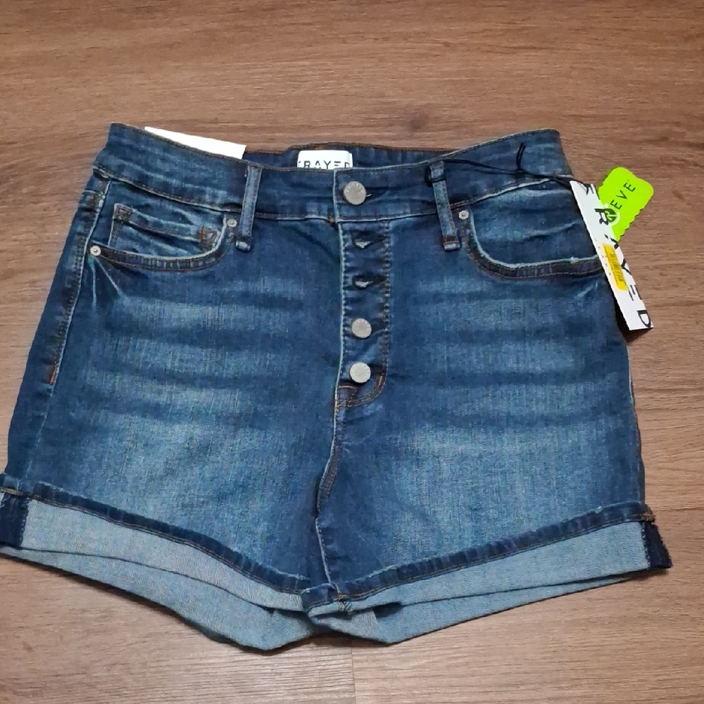 Rave Blue Jean Shorts High-Waisted Modern